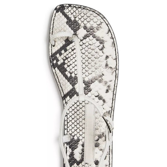 NEW Sigerson Morrison White Snake Print Nelson Flat Sandal 39 - Picture 3 of 5